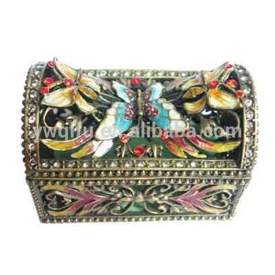 cheap home decoration item wholesale yiwu/decorative jeweled box/metal jewelry and trinket boxes